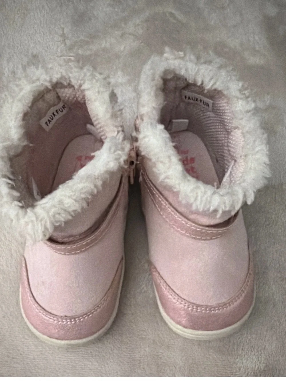 Stride Rite Girls Pink Faux-Fur Lined Winter Boots, Size 6